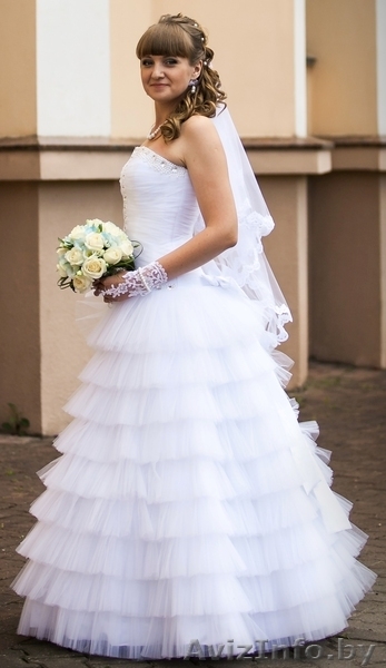 Продаю красивое белоснежное свадебное платье 1 раз в б/у (не венчанное) - Изображение #3, Объявление #828681