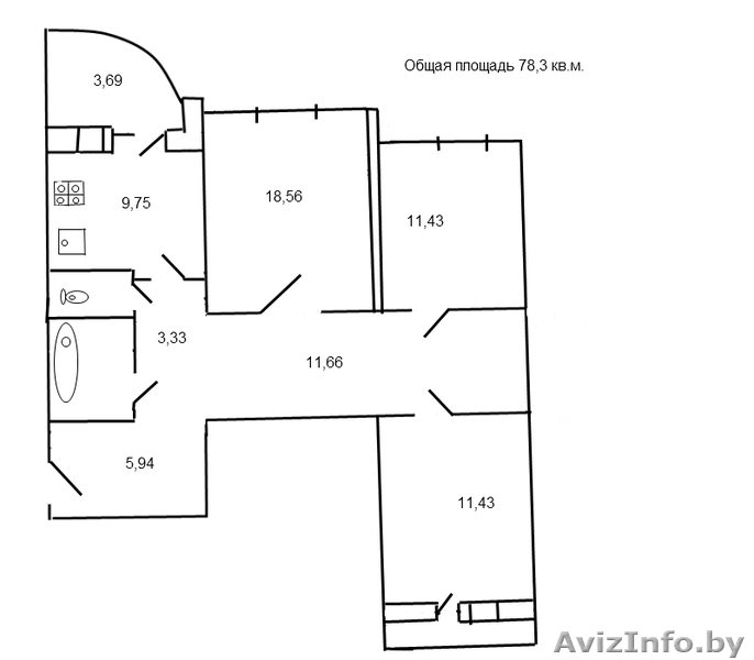 Продам 3-комнатную квартиру, можно под офис - Изображение #2, Объявление #1130554