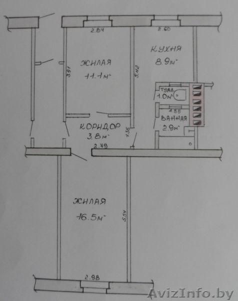2-х ком. г.Барановичи  р-н Полесского вокзала   - Изображение #5, Объявление #1609250